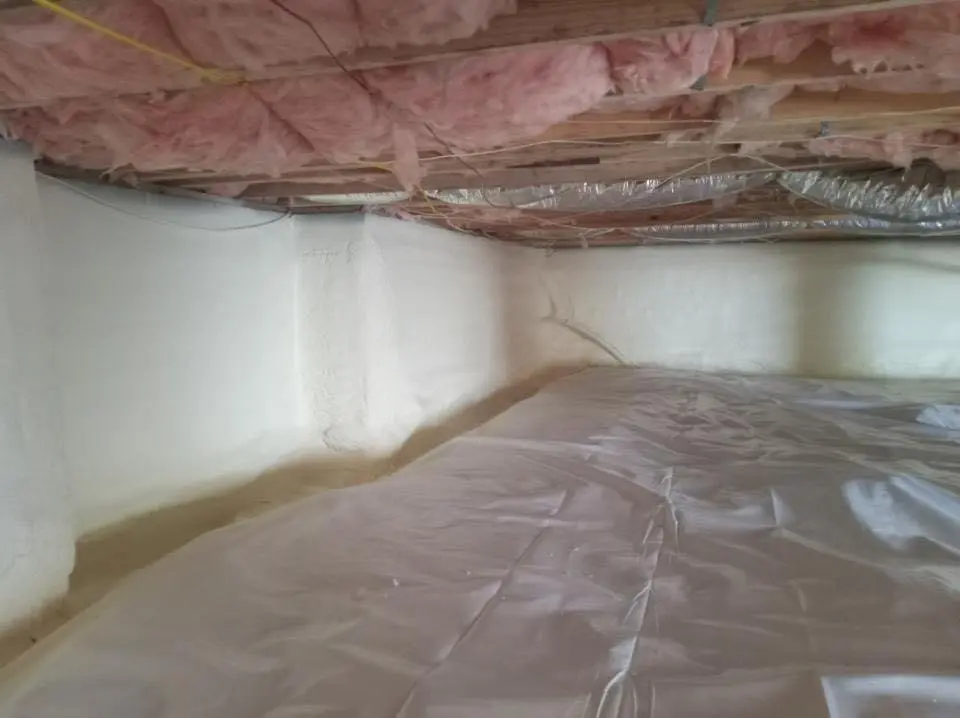 Crawl space encapsulation with closed-cell spray foam for Attic Insulation in Boulder Creek